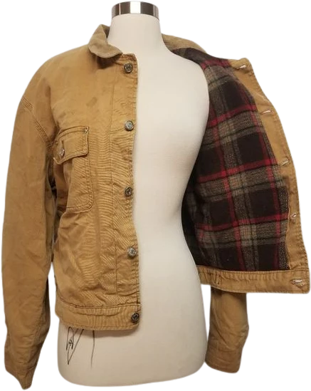 Vintage 80s Polo Ralph Lauren Duck Canvas Plaid Wool Blanket Lined Work Coat by Ralph Lauren
