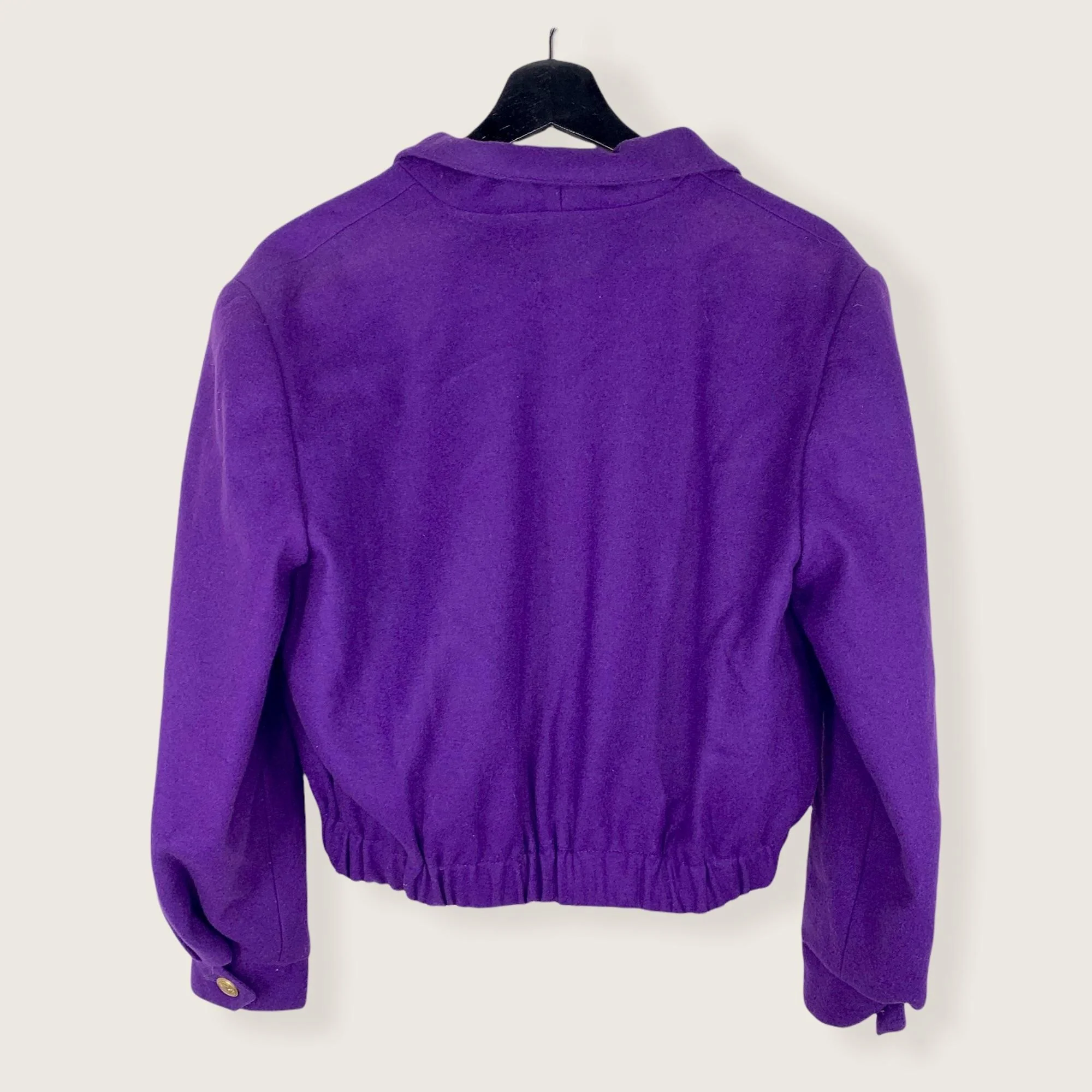 Vintage 80s Purple Bomber Jacket Size 8 - Image 4