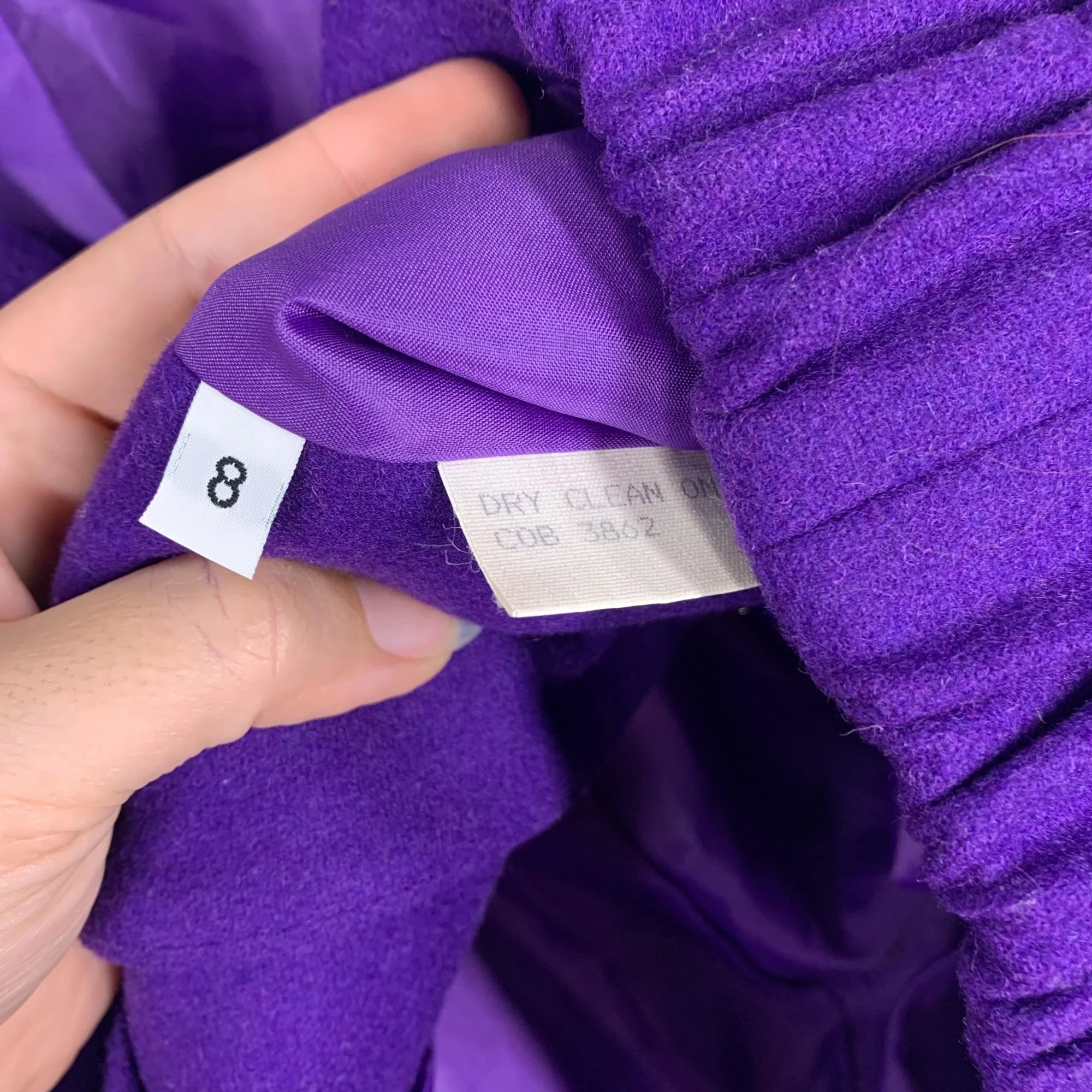 Vintage 80s Purple Bomber Jacket Size 8 - Image 9