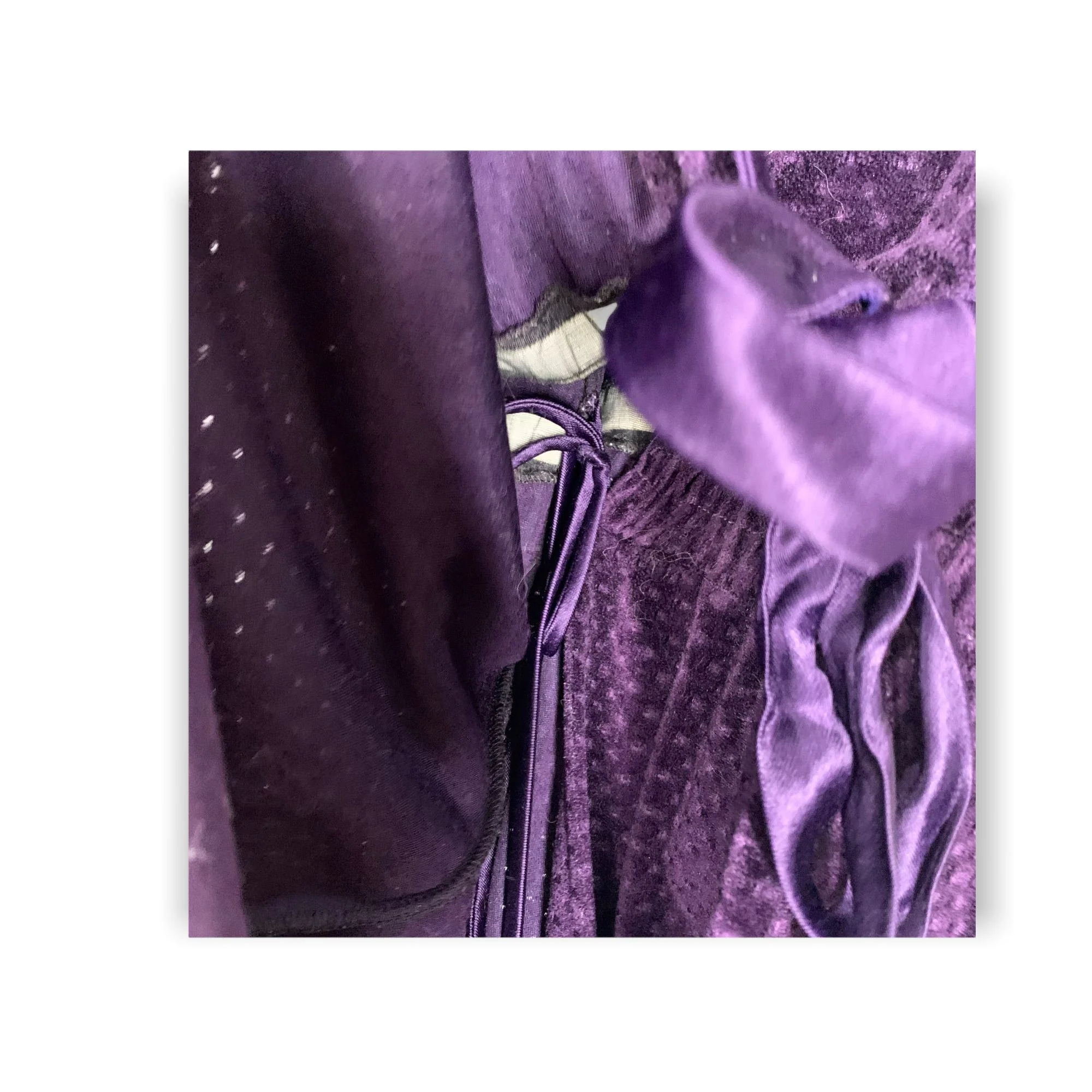 Vintage 80s Purple Satin Textured Velvet Long Robe Small by R Michael Alan - Image 10