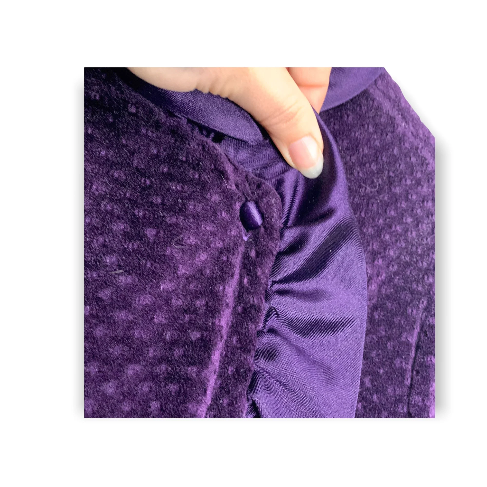 Vintage 80s Purple Satin Textured Velvet Long Robe Small by R Michael Alan - Image 11