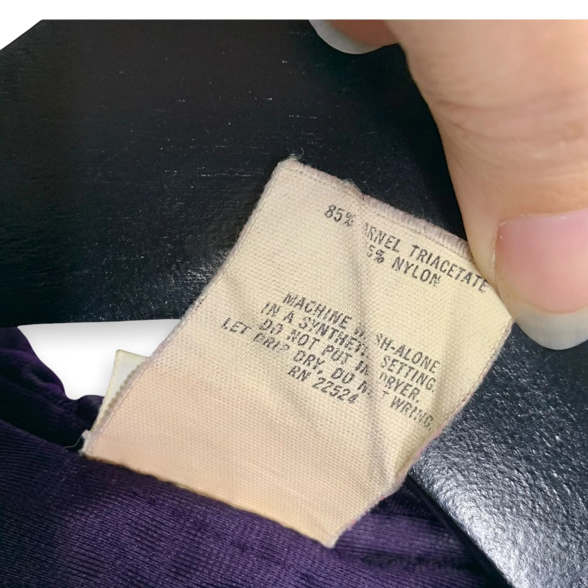 Vintage 80s Purple Satin Textured Velvet Long Robe Small by R Michael Alan - Image 3