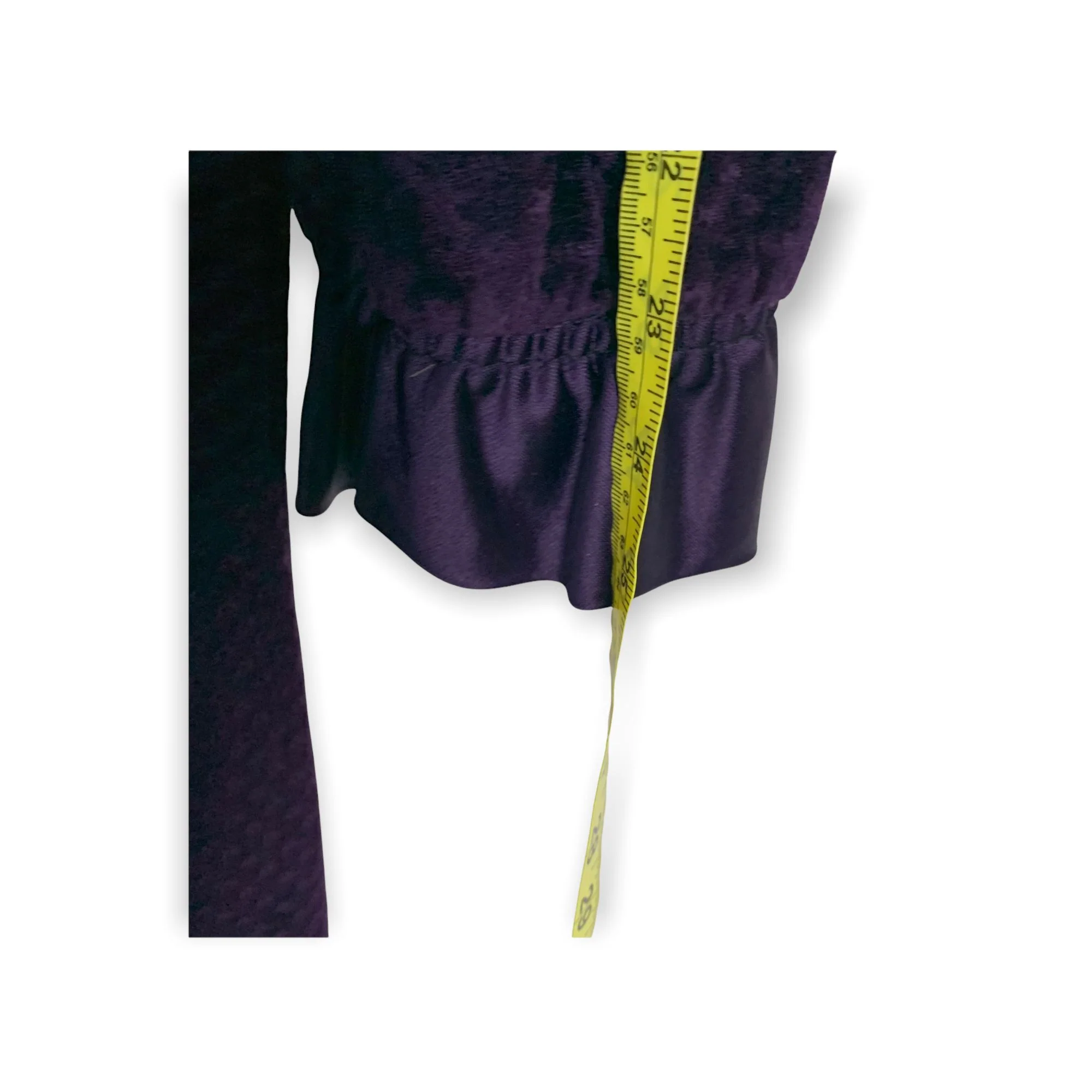Vintage 80s Purple Satin Textured Velvet Long Robe Small by R Michael Alan - Image 8