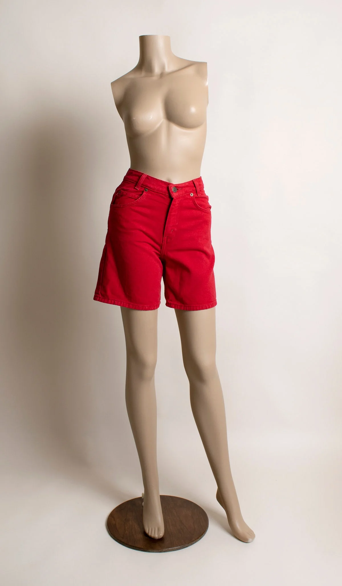 Vintage 80s Red Levi's Denim Shorts Cherry Red High Waist Mom Small 26" Waist by Levi's - Image 4