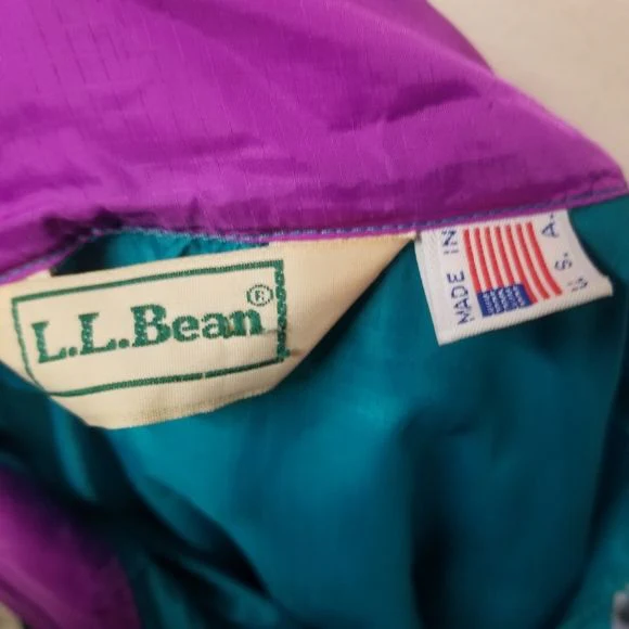 Vintage 80s Retro Aqua Berry Windbreaker Jacket Usa Made Woman's Large by LL Bean - Image 4