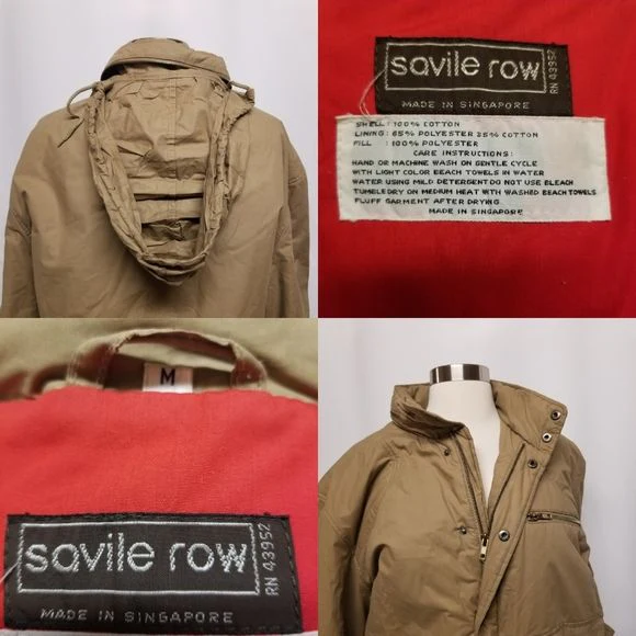 Vintage 80s Retro Grunge Sportsman Khaki Cotton Bomber Jacket Men's Medium by Savile Row - Image 5