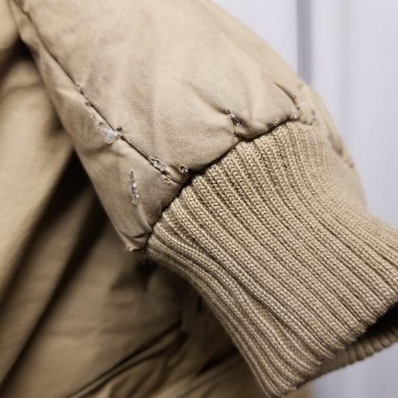 Vintage 80s Retro Grunge Sportsman Khaki Cotton Bomber Jacket Men's Medium by Savile Row - Image 8