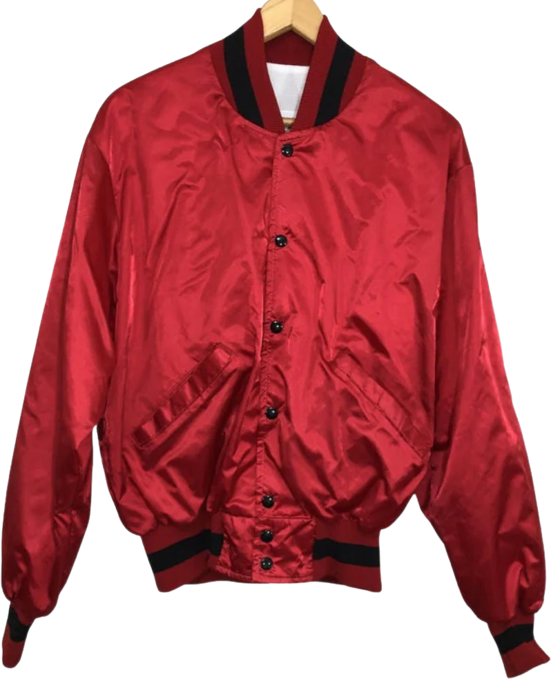 Vintage 80s Rube's Steakhouse Iowa Nylon Satin Novelty Jacket by DeLong