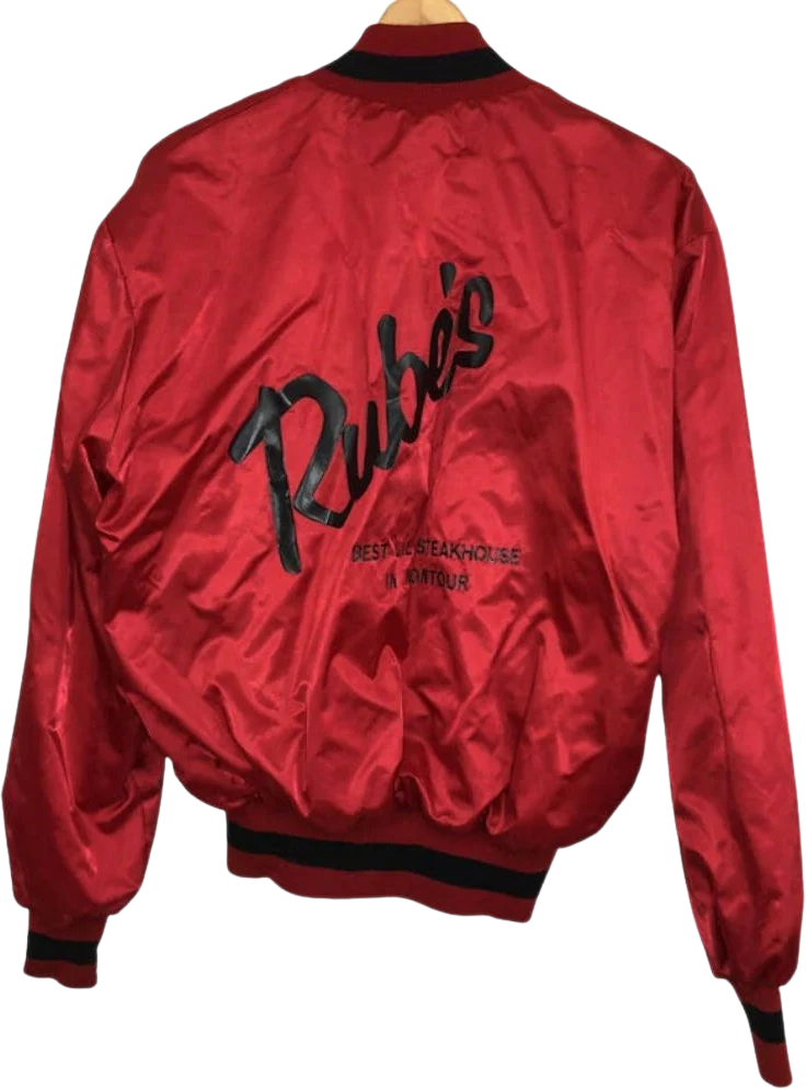 Vintage 80s Rube's Steakhouse Iowa Nylon Satin Novelty Jacket by DeLong - Image 2