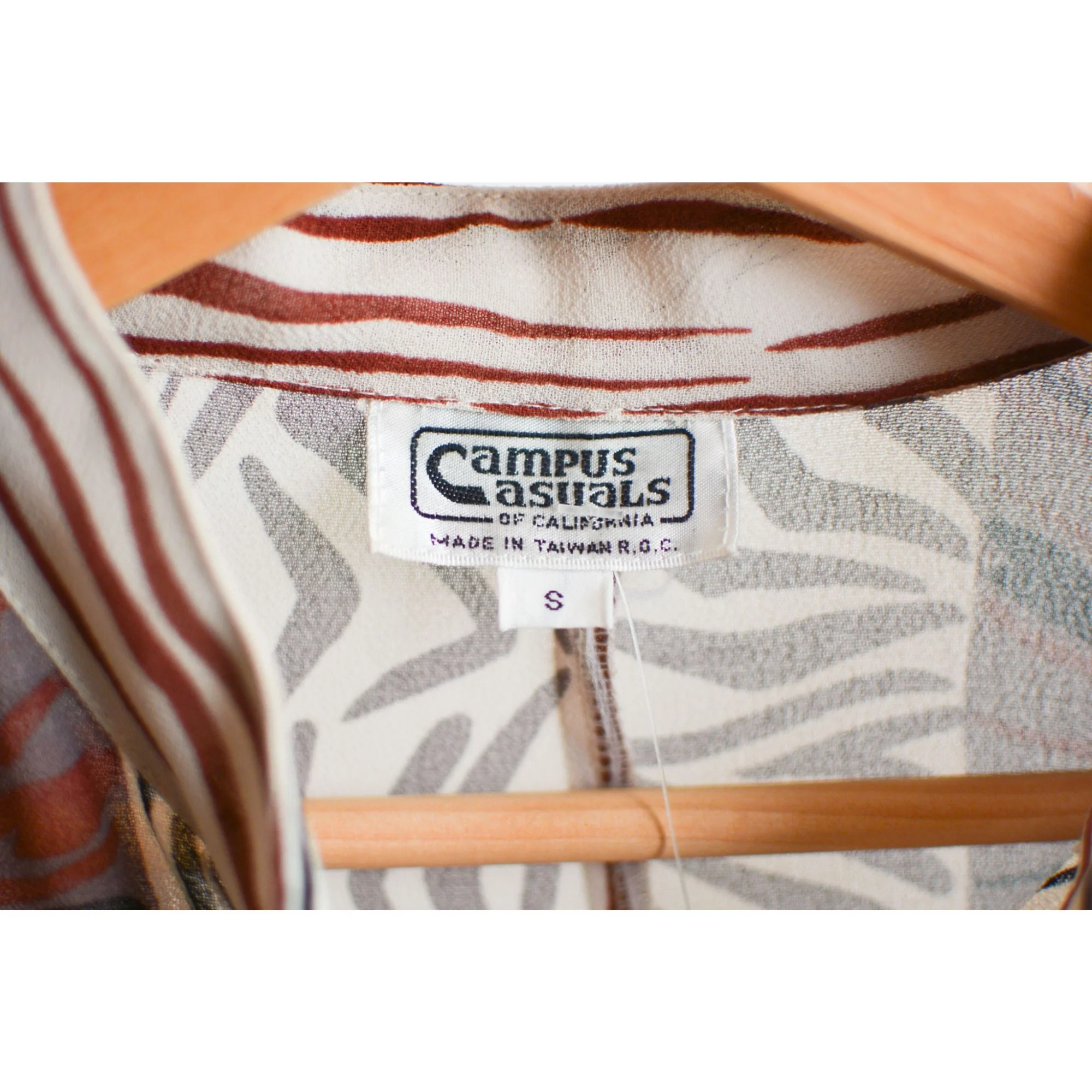 Vintage 80s Set Skirt Sheer Top Buttoned Down Desert Hues Striped Animal Print Size Small by Campus Casual - Image 4