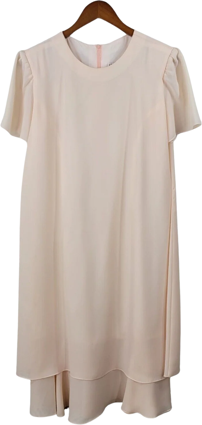 Vintage 80s Size 14 Midi Dress Layered Chiffon Sexy Old Hollywood Classic Flowy by Glatter & Sims