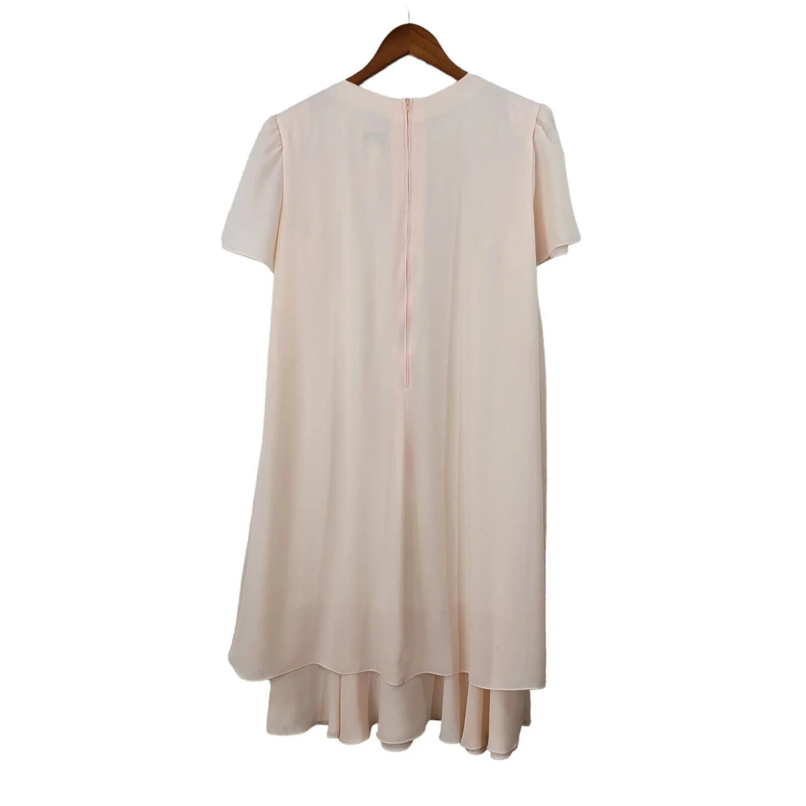 Vintage 80s Size 14 Midi Dress Layered Chiffon Sexy Old Hollywood Classic Flowy by Glatter & Sims - Image 2