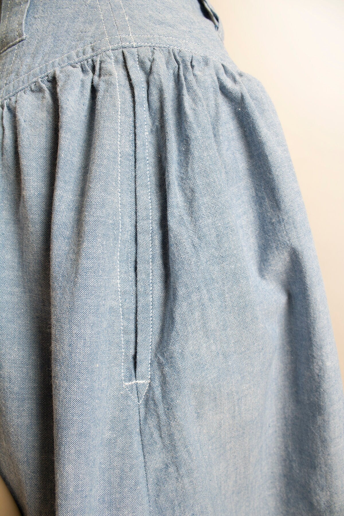 Vintage 80s Skirt - Basque Waist Denim Jean Style Preppy Cotton Skirt - Prairie Flare - Western Look - Pockets - Small 26" Waist by J. G. Hook - Image 8