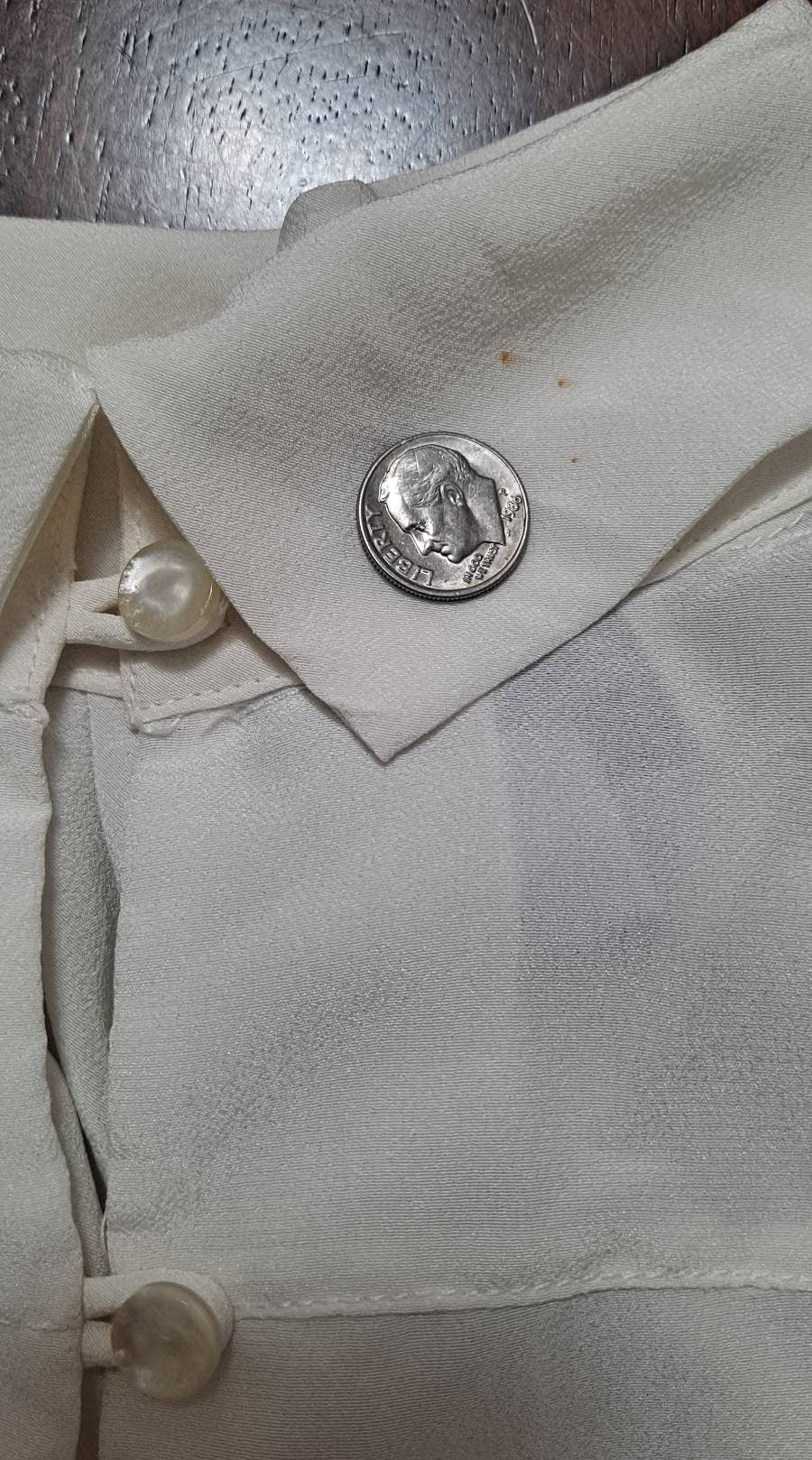 80s Vintage Off White High Neck Blouse By Sonya Ratay For San Andre - Image 4