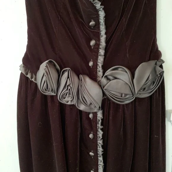 Vintage 80s Strapless Velvet Dress Cocktail Party Lbd by Ann Taylor - Image 10