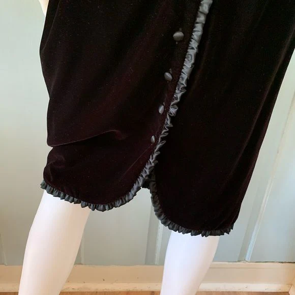 Vintage 80s Strapless Velvet Dress Cocktail Party Lbd by Ann Taylor - Image 6