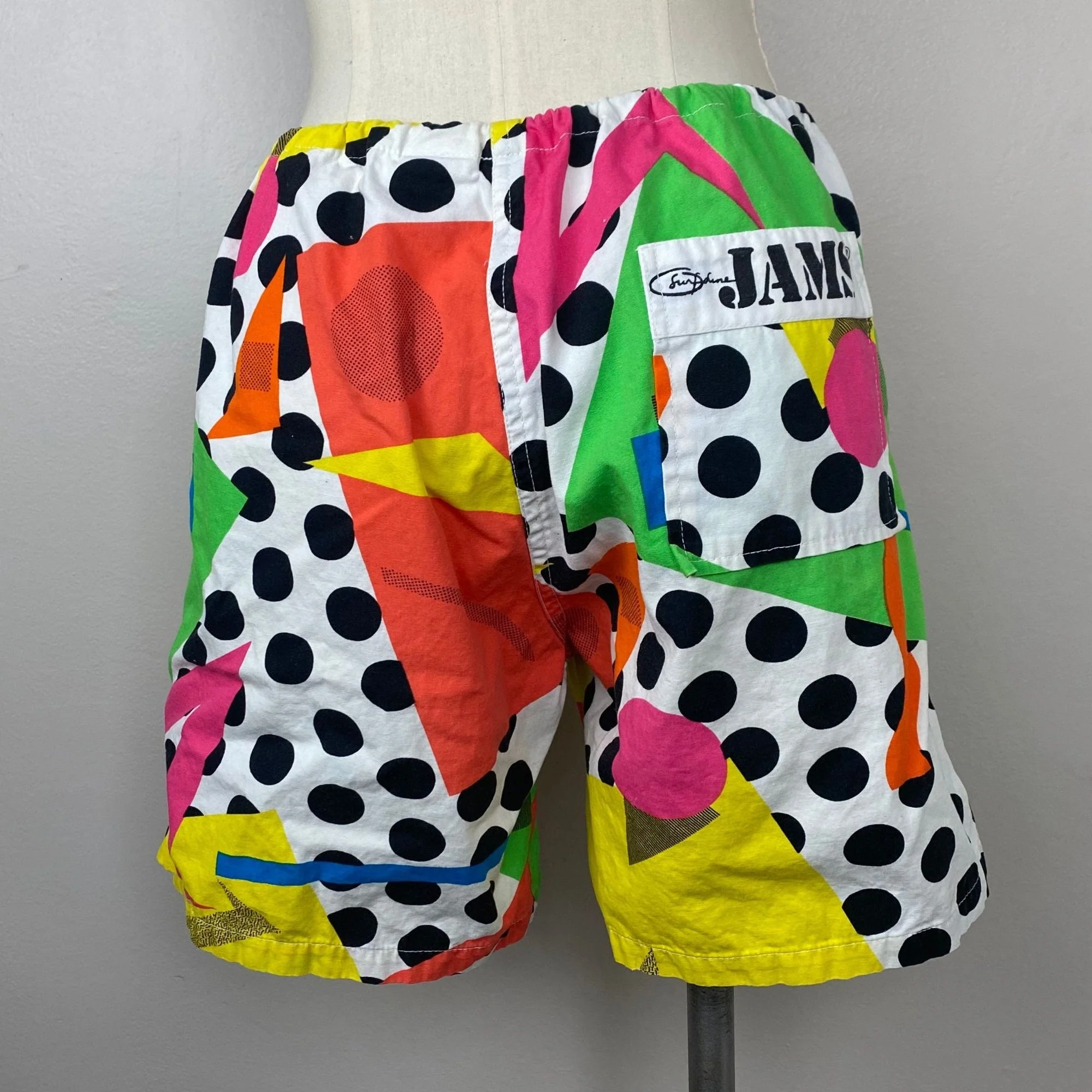 Vintage 80s Surfline Jams Shorts Bright Geometric Print by  Surfline JAMS - Image 2