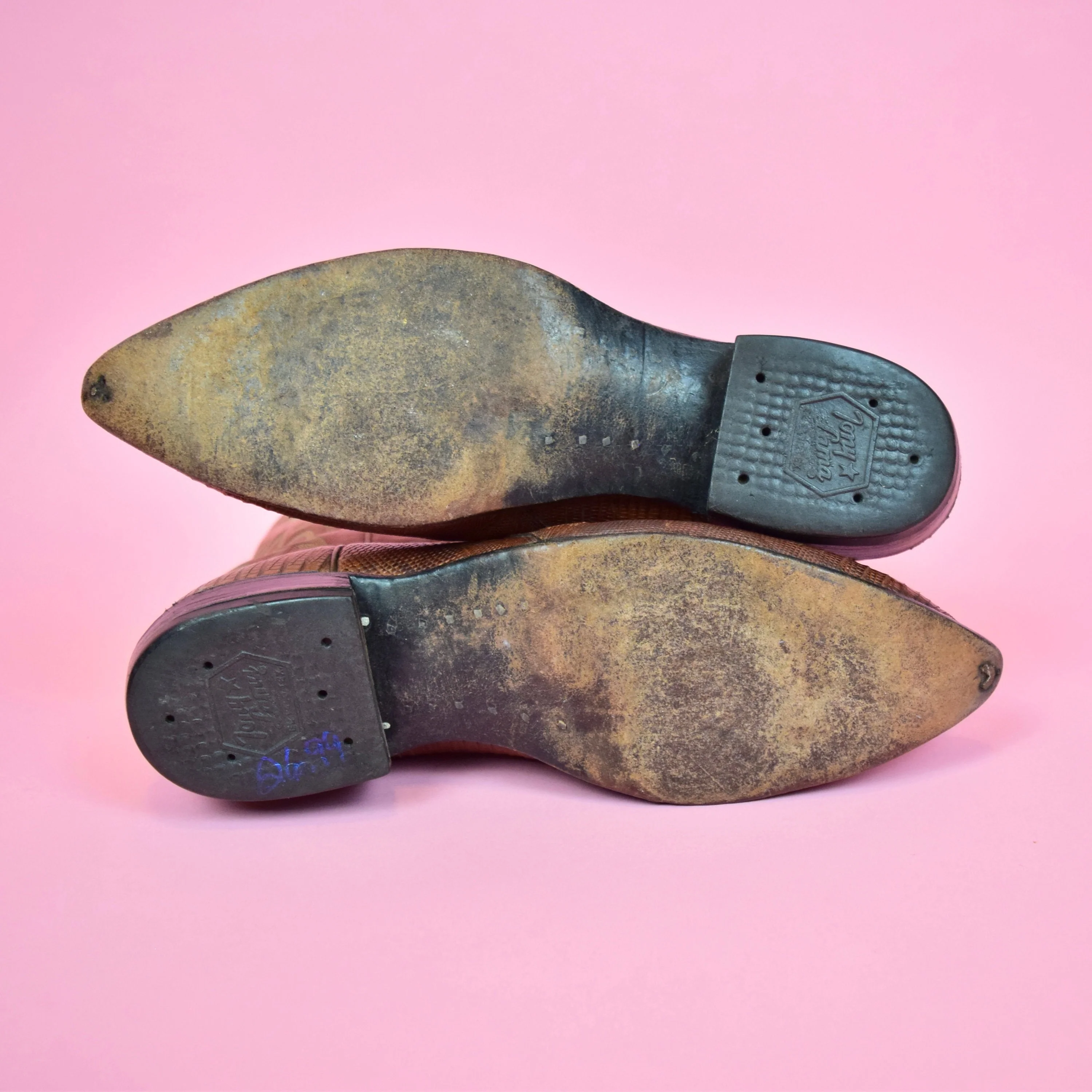 Vintage 80s Tan Leather Western Cowboy Boots by Tony Lama - Image 6