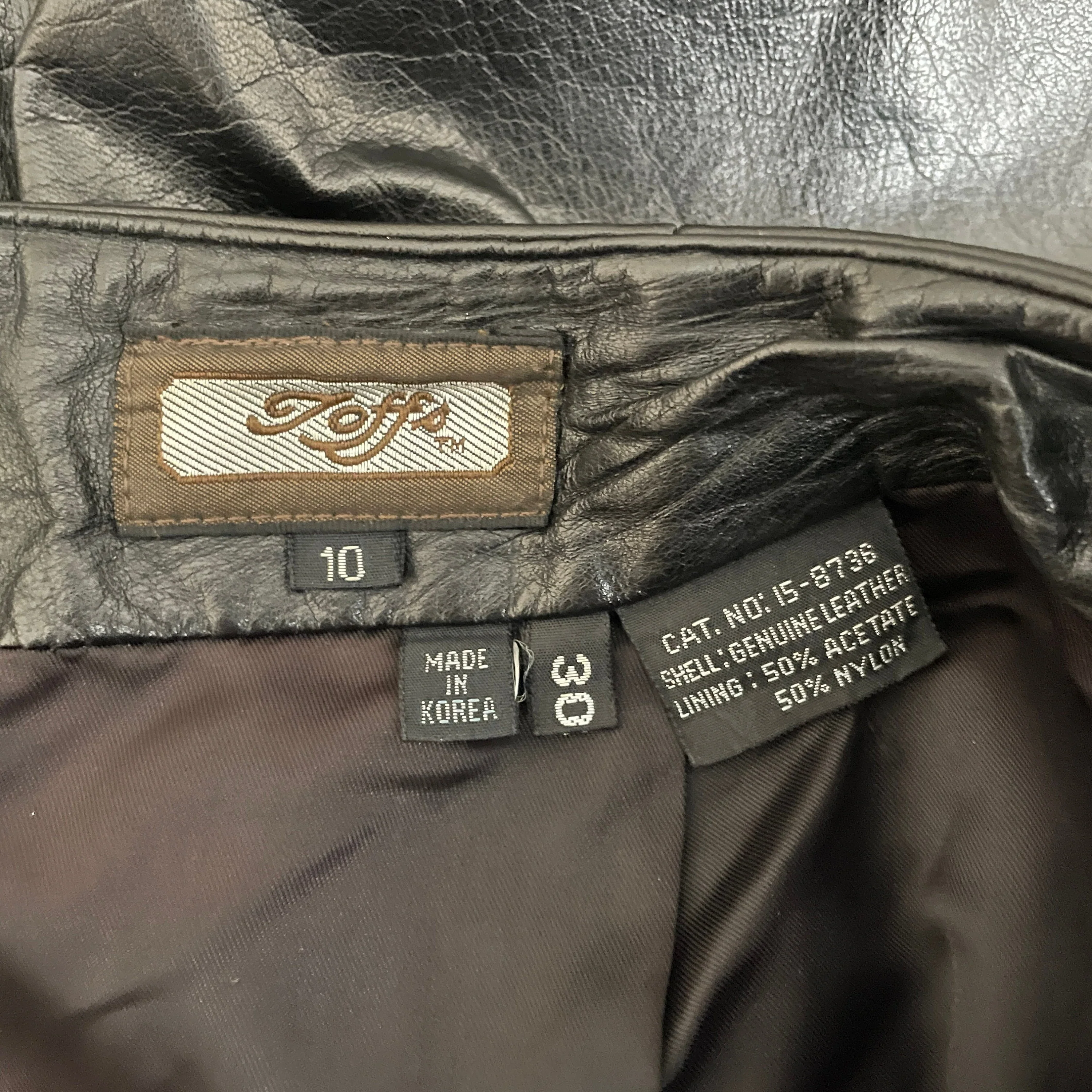Vintage 80s Toffs Black Leather Pleat Front High Waisted Trousers Pants by Toffs - Image 4
