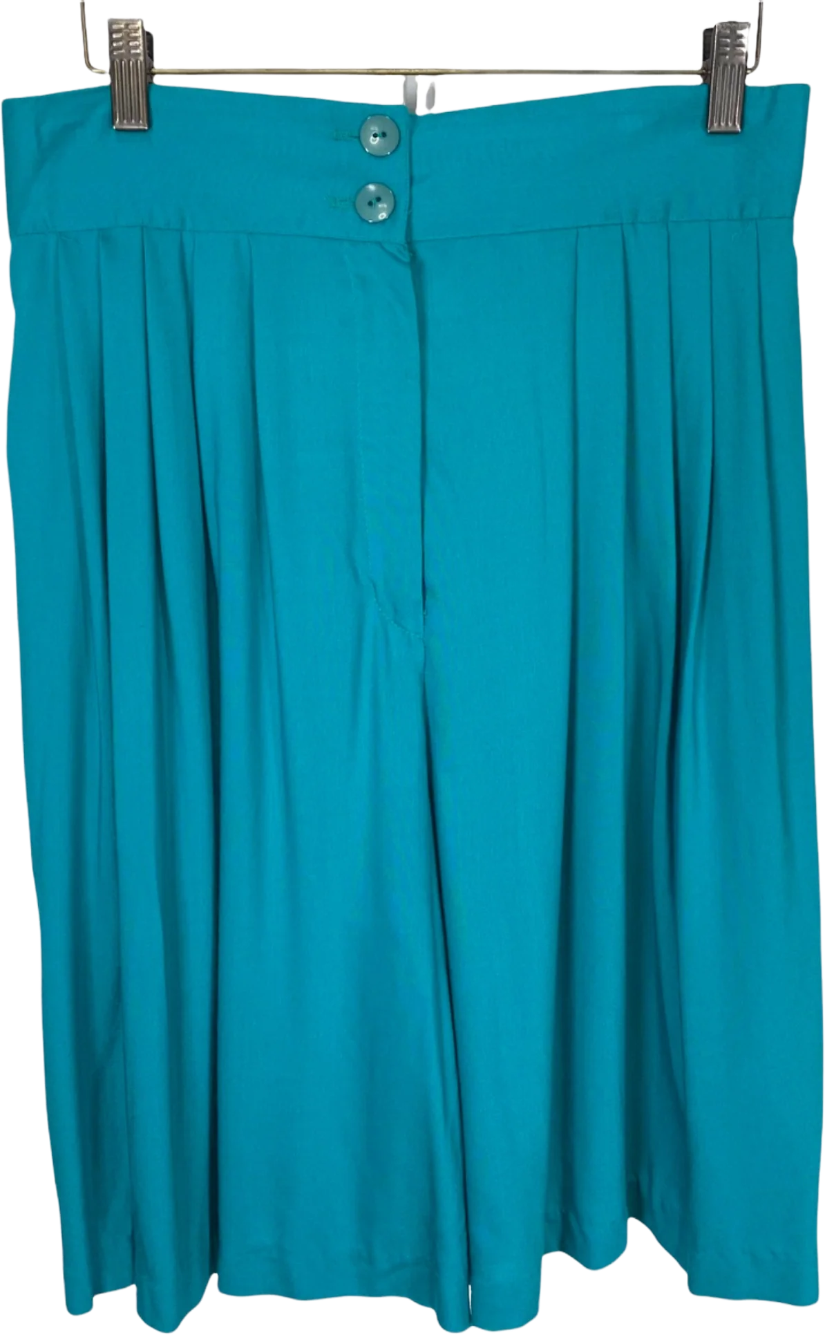 Vintage 80s Turquoise Blue Casual Culotte Shorts Large by Bobbie Brooks