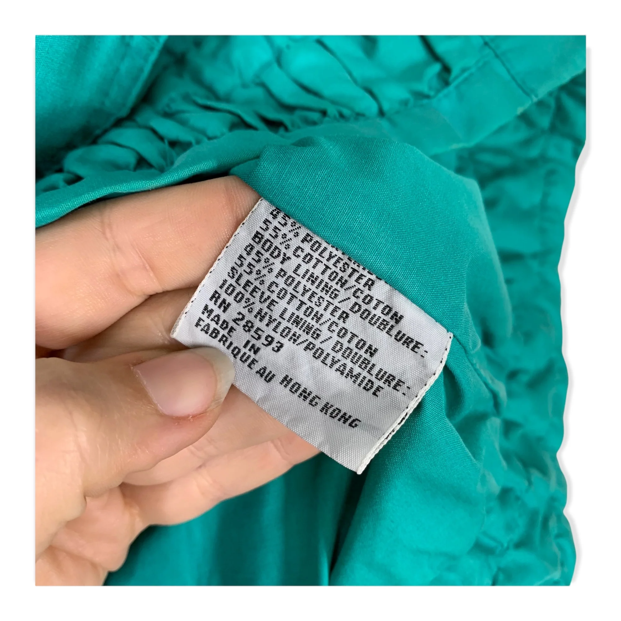 Vintage 80s Turquoise Zip Up Jacket Large by Members Only - Image 4