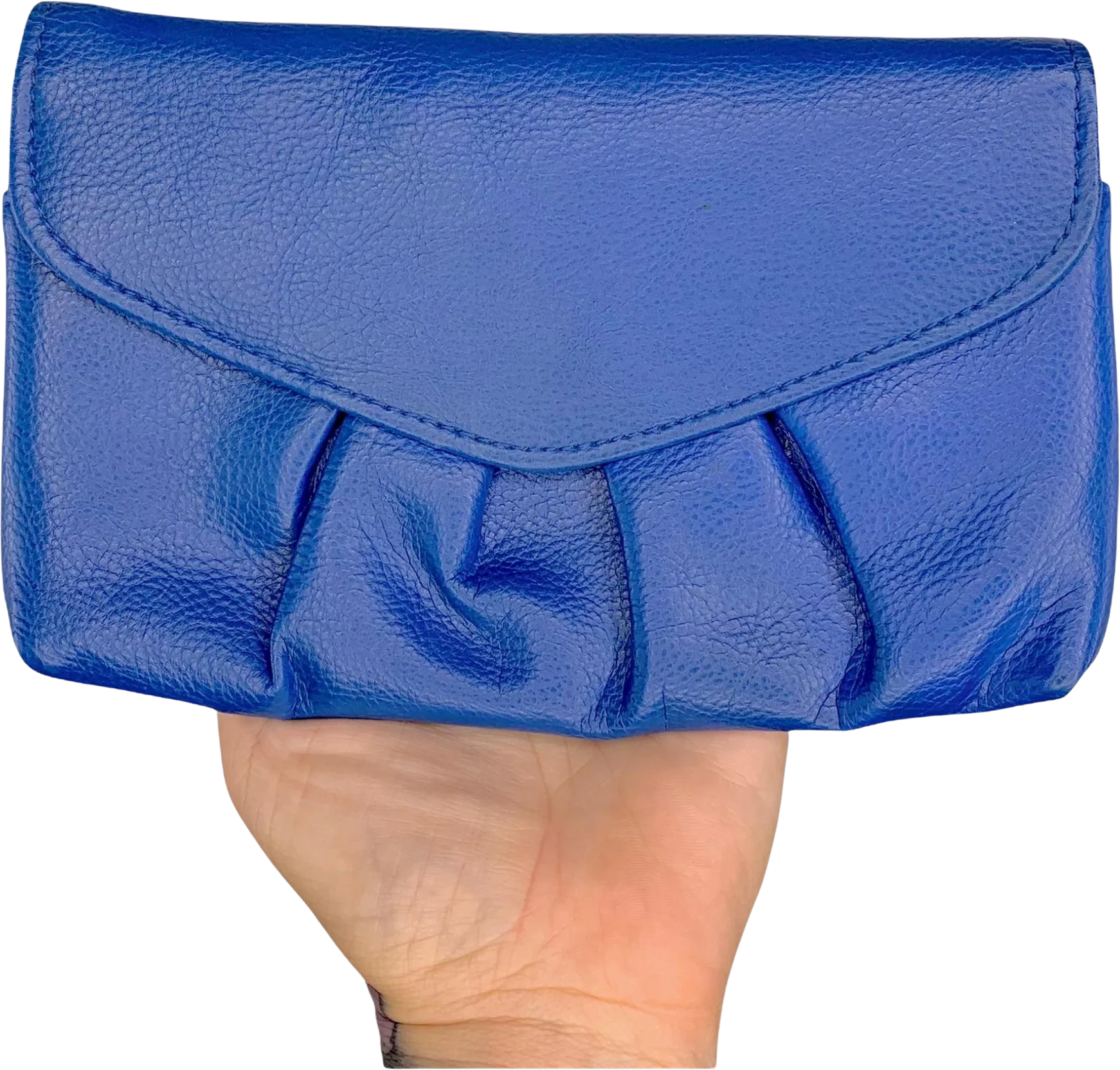 Vintage 80s Victory Blue Pleated Clutch