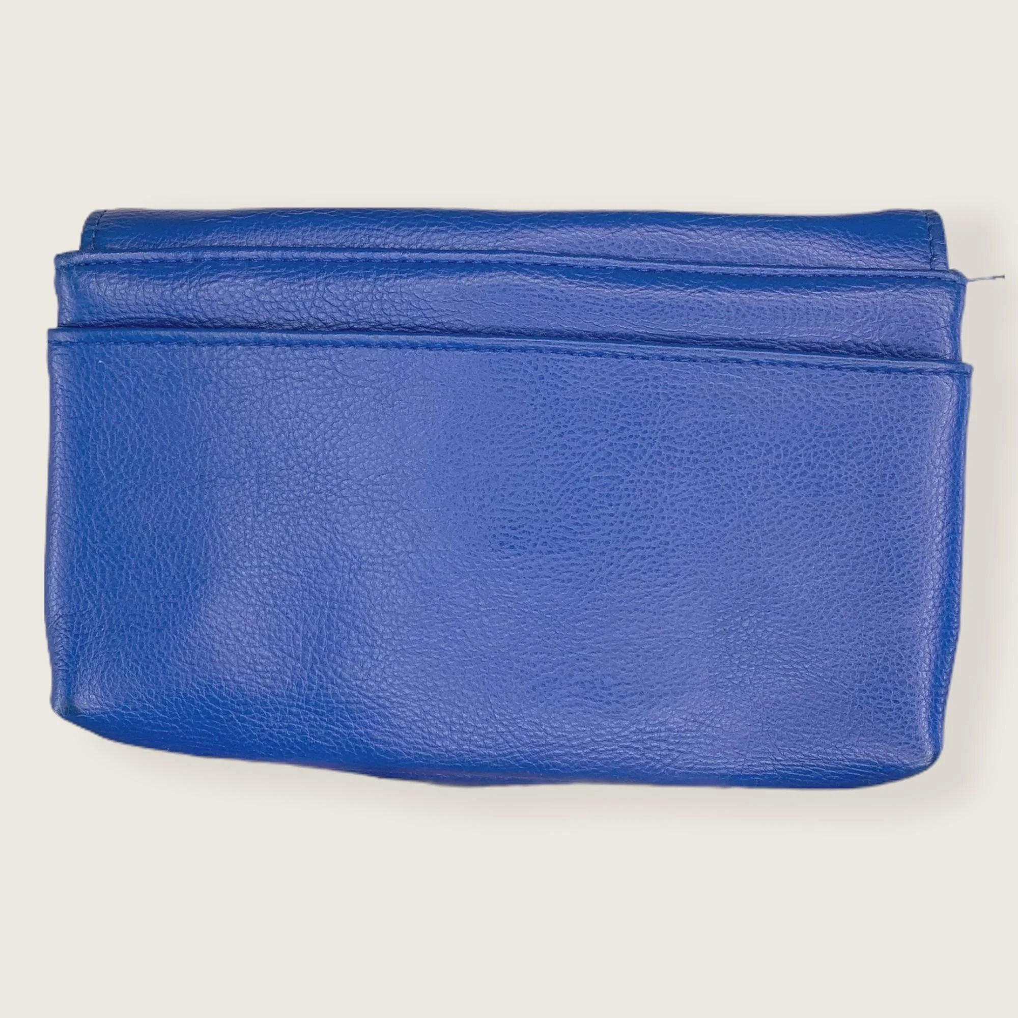 Vintage 80s Victory Blue Pleated Clutch - Image 3