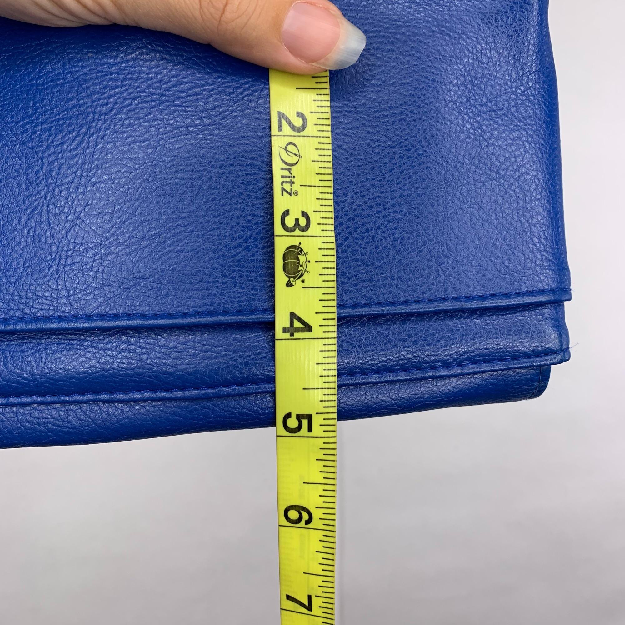 Vintage 80s Victory Blue Pleated Clutch - Image 6