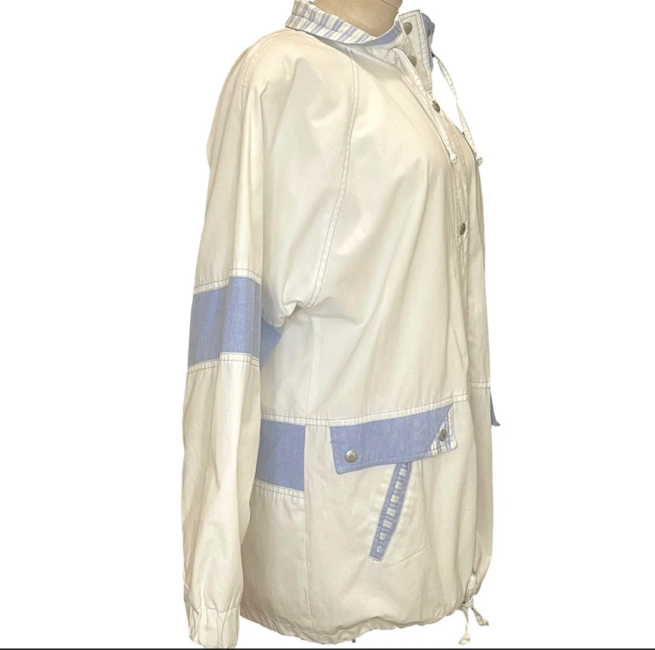 Vintage 80s White And Blue Coat By New York Girl - Image 3