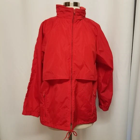 Vintage 80s Windbreaker / Snow / Rain Jacket Red Packable by Eddie Bauer - Image 3