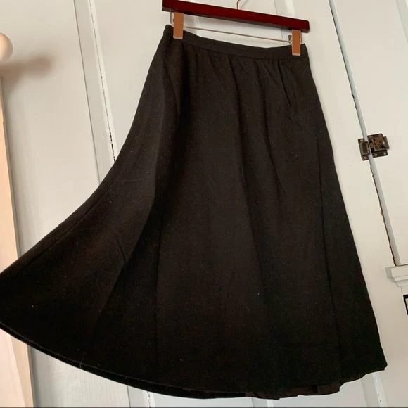 Vintage 80s Wool Skirt Lined Midi by Sasson - Image 9
