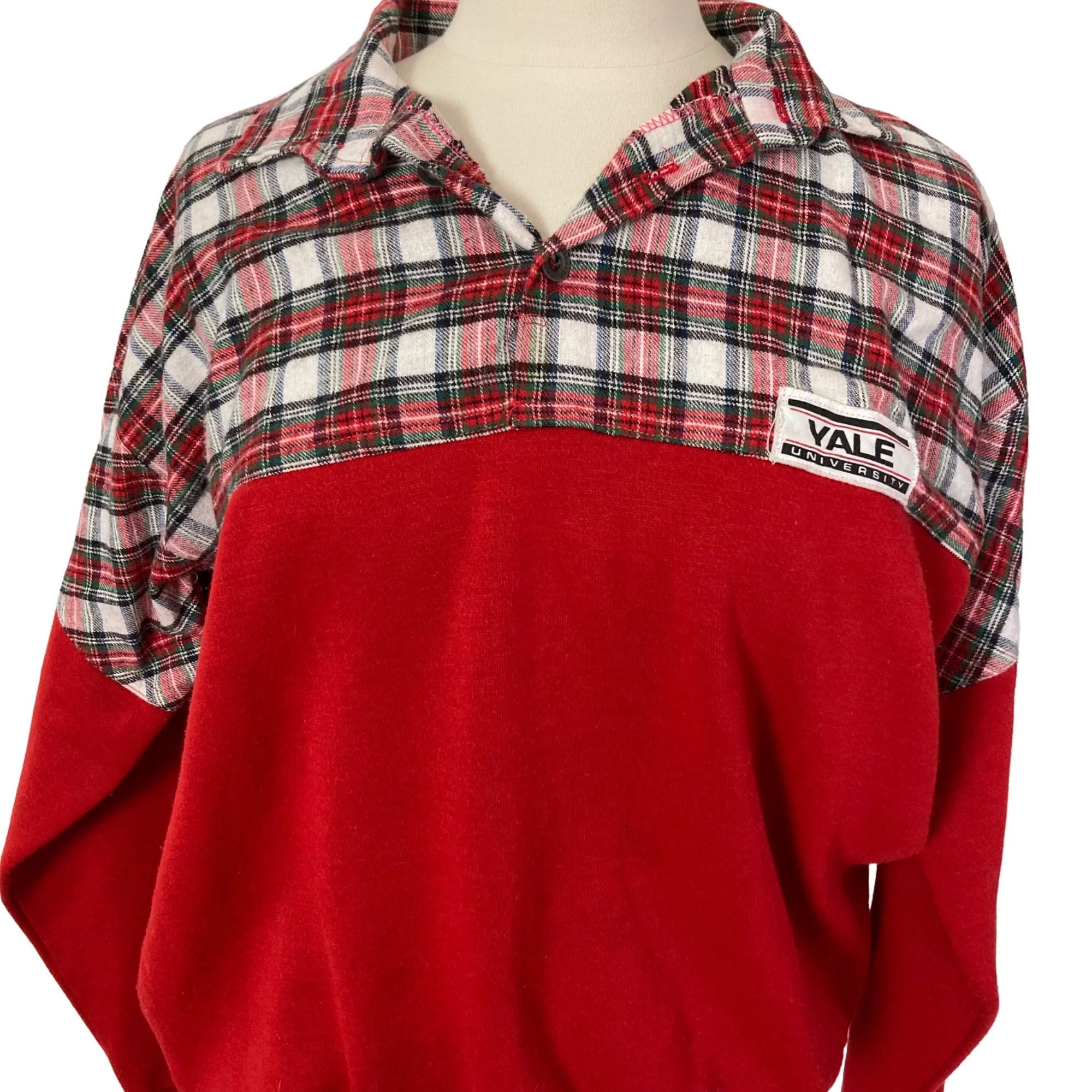 Vintage 80s Yale Clothing Co Ny Pullover Large Red Plaid Ivy League by University Place - Image 3