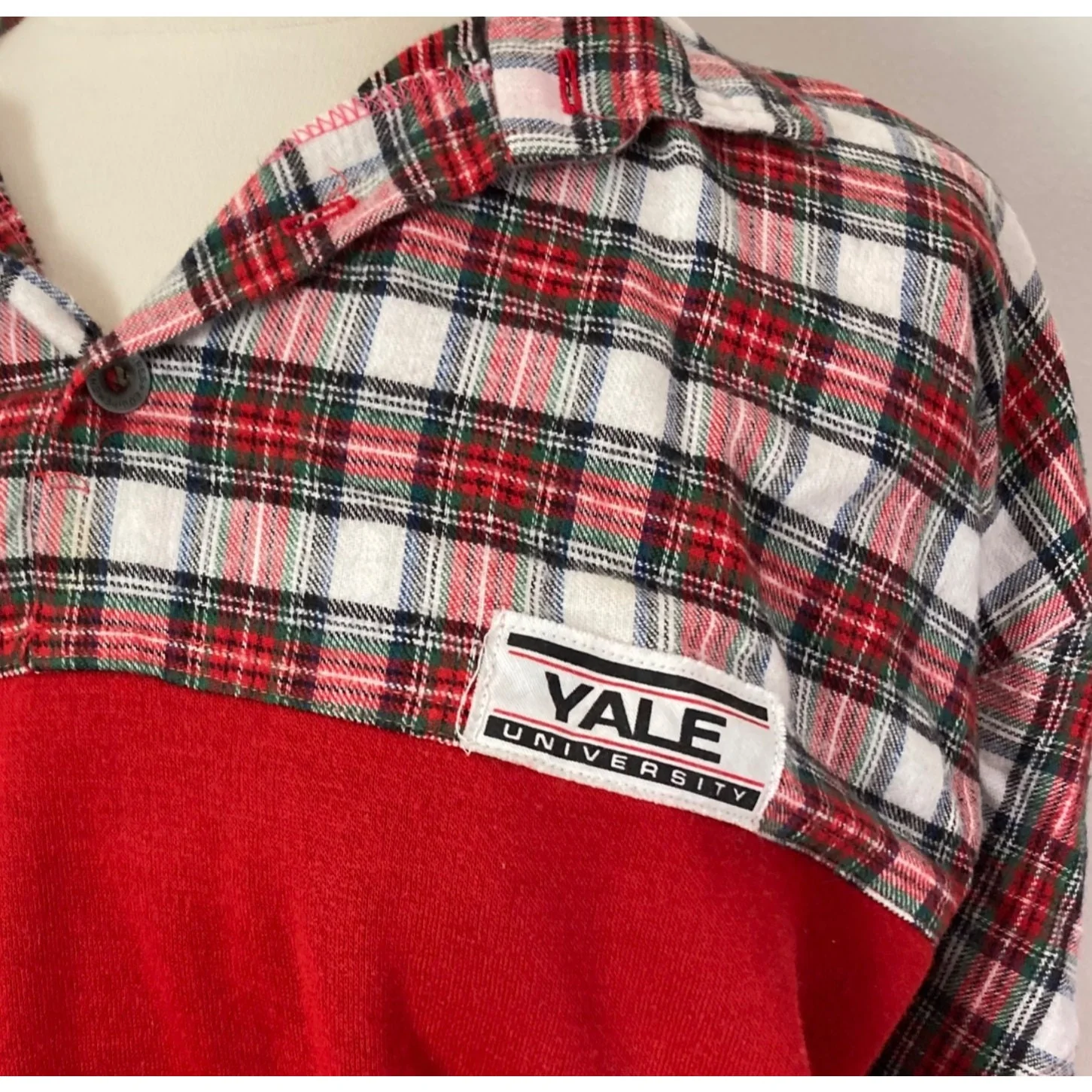 Vintage 80s Yale Clothing Co Ny Pullover Large Red Plaid Ivy League by University Place - Image 4