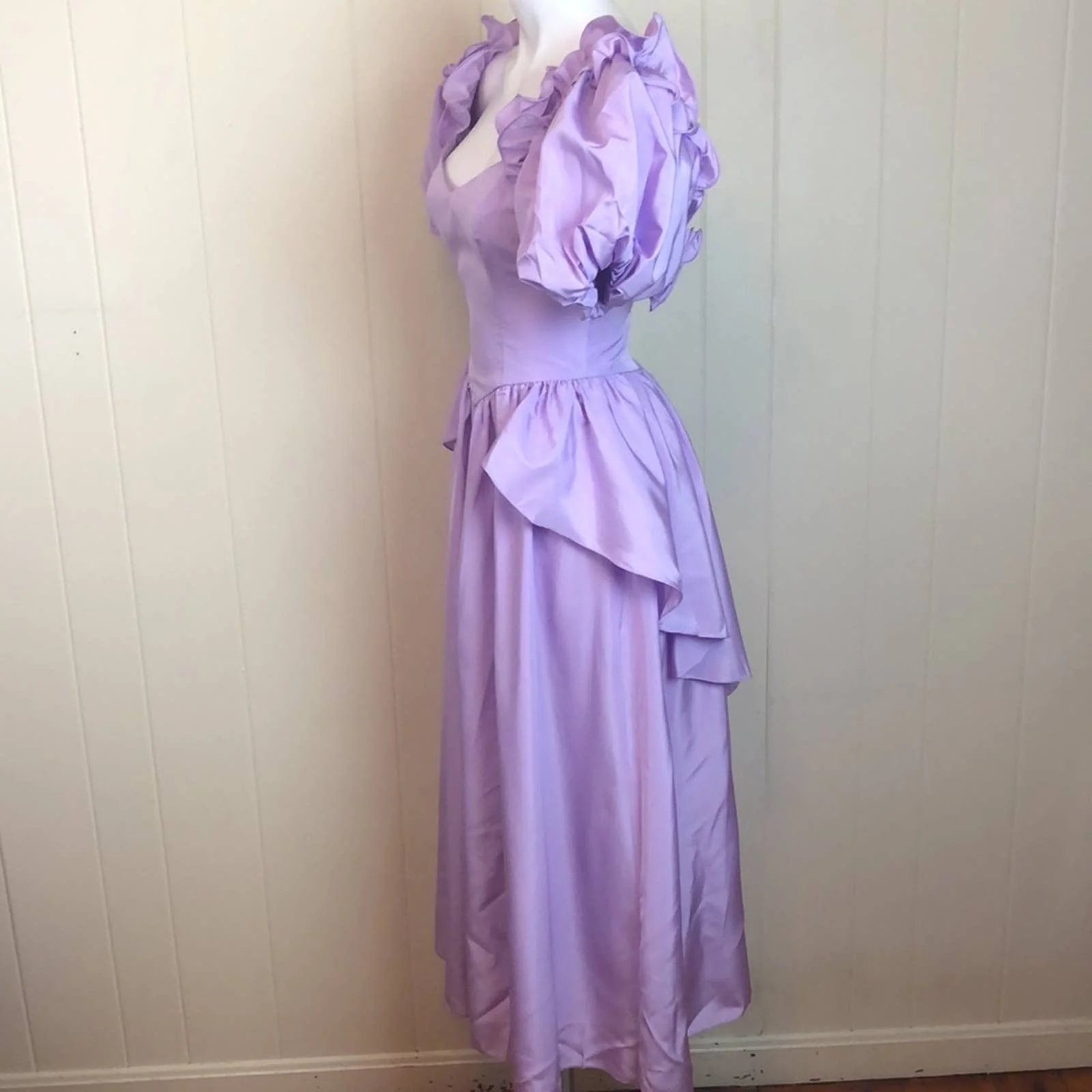 Vintage 89s 90s Puffy Princess Prom Dress Formal Party Bridesmaid - Image 4