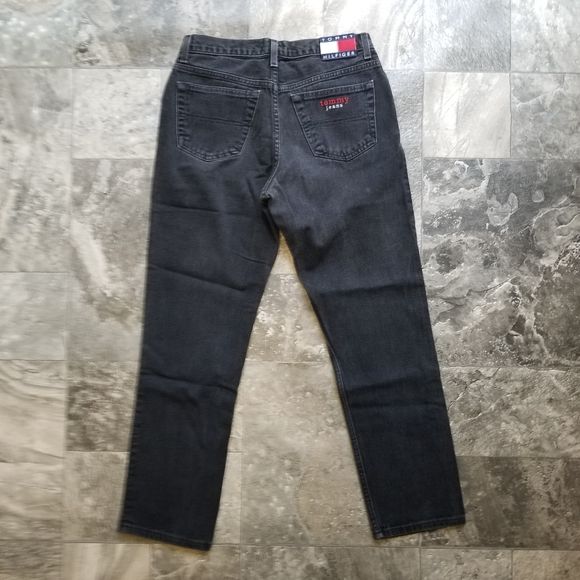 Vintage 90s 00s Black Tommy Hilfiger High Rise Waist Relaxed Fit Mom Jeans by Tommy Hilfiger - Image 2