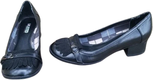 Vintage 90s 00s Bratz Black Faux Leather Oxford Chunky Heeled Kiltie Loafers 9 by Kenneth Cole