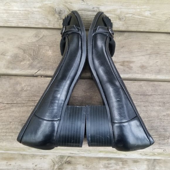 Vintage 90s 00s Bratz Black Faux Leather Oxford Chunky Heeled Kiltie Loafers 9 by Kenneth Cole - Image 7