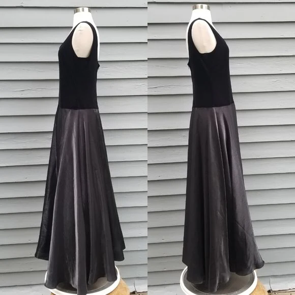 Vintage 90s 00s Cachet Velvet and Taffeta Ball Gown Maxi by Cachet - Image 2
