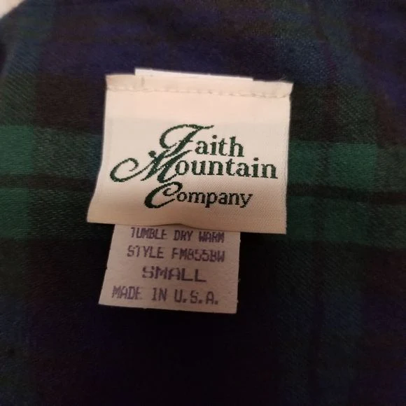 Vintage 90s 00s Dark Watch Plaid Cotton Flannel Homeschool Mom Jumper Dress Sm by Faith Mountain Company - Image 4