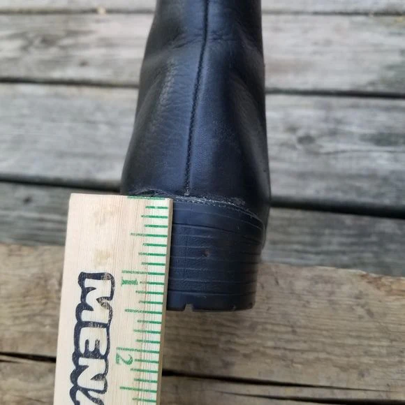 Vintage 90s 00s Eddie Bauer Black Leather Combat Ankle Boots Booties by Eddie Bauer - Image 4