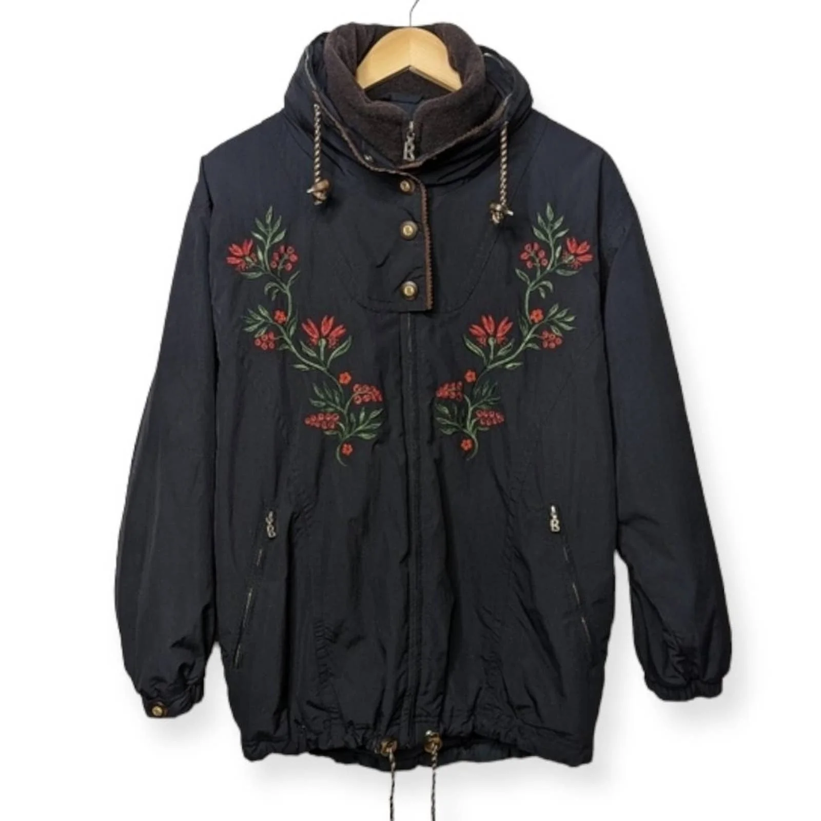 Vintage 90s 00s Embroidered Ski Coat Jacket Black Red M by Bogner - Image 16