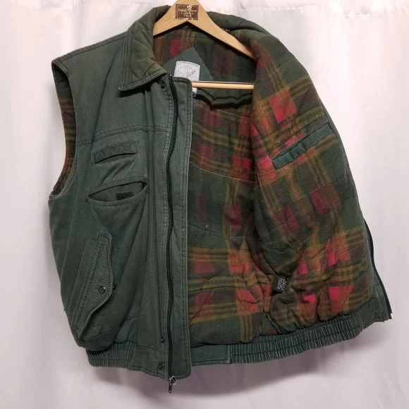 Vintage 90s 00s Expeditions Forest Green Outdoors Fall Hunting Fishing Vest - Image 4