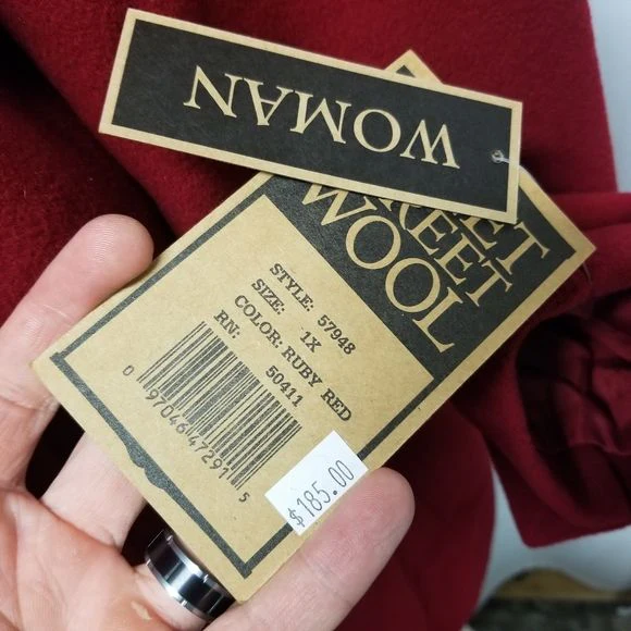 Vintage 90s 00s Fleet Street Red Wool Blend Single Breasted Midi Trench Coat 1x by Fleet Street Wool - Image 8