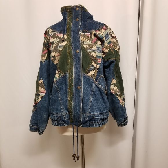 Vintage 90s 00s Izzi Denim Jean Bomber Jacket Lg by IZZI - Image 12