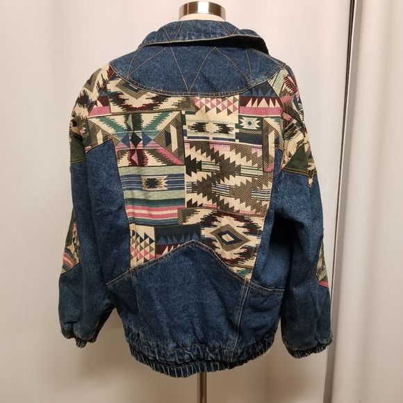 Vintage 90s 00s Izzi Denim Jean Bomber Jacket Lg by IZZI - Image 2