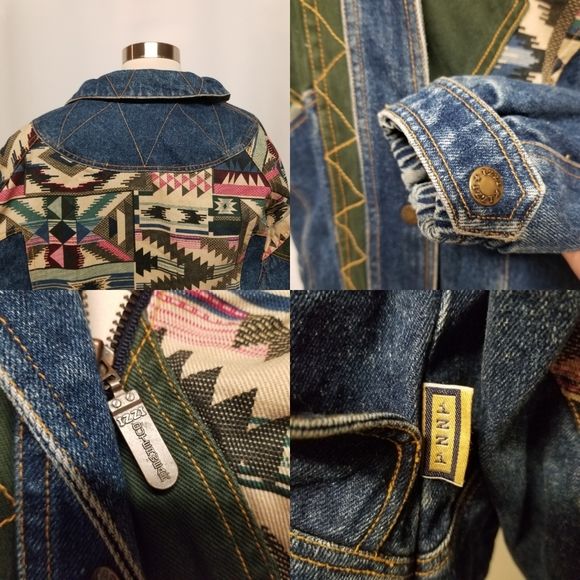 Vintage 90s 00s Izzi Denim Jean Bomber Jacket Lg by IZZI - Image 4