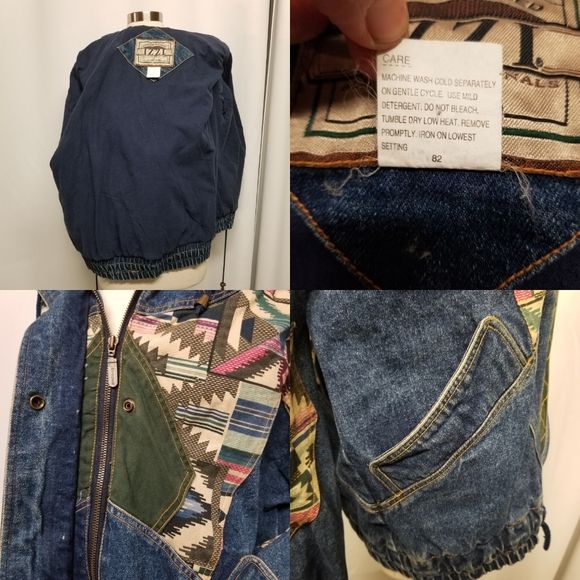 Vintage 90s 00s Izzi Denim Jean Bomber Jacket Lg by IZZI - Image 7