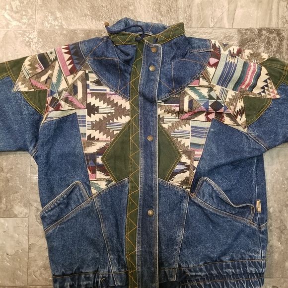 Vintage 90s 00s Izzi Denim Jean Bomber Jacket Lg by IZZI - Image 9