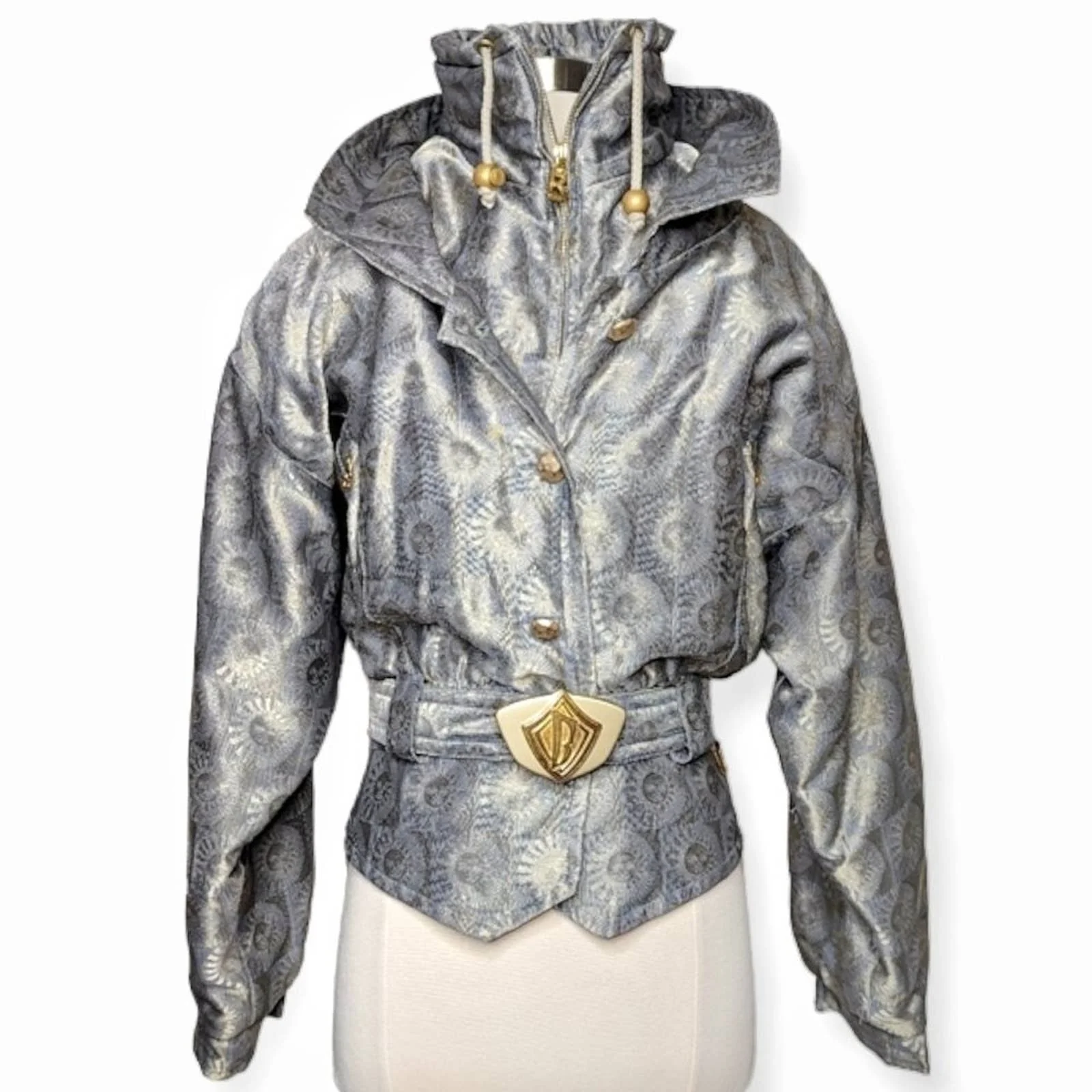 Vintage 90s 00s Lulrex Metallic Sun Print Ski Jacket by Bogner - Image 2