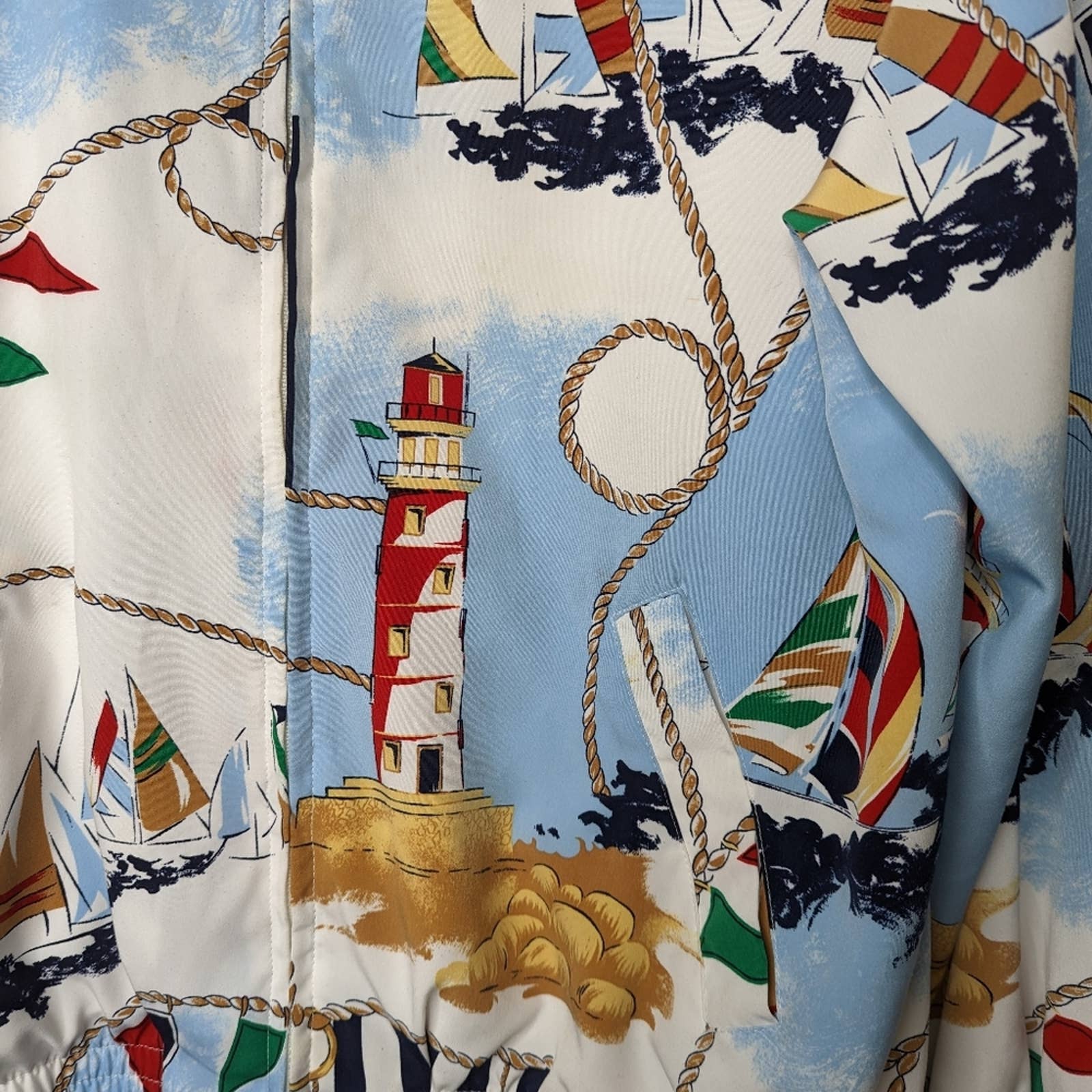 Vintage 90s 00s Nautical Print Bomber Jacket Alfred Dunner by  Alfred Dunner - Image 11